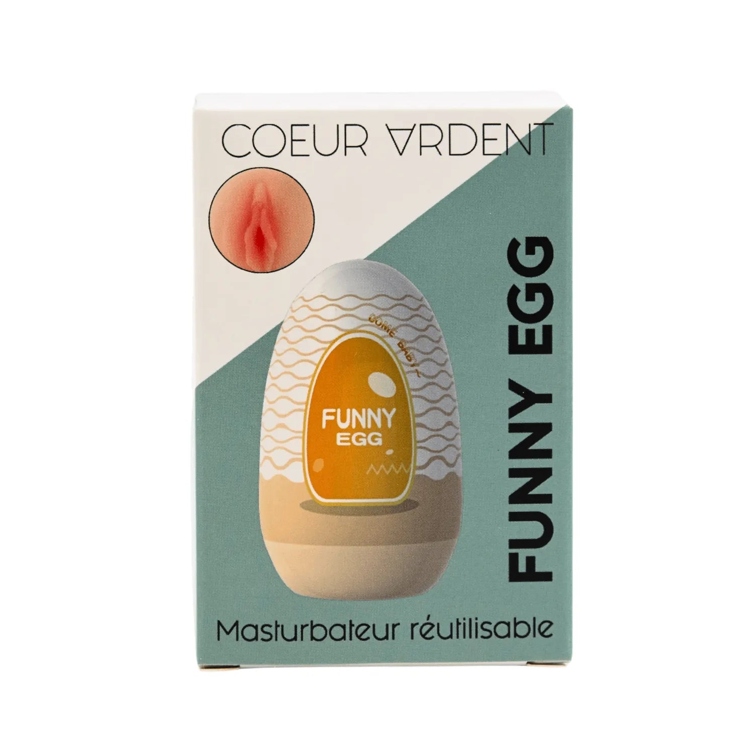 Gaine Masturbatrice Réutilisable FUNNY EGG – Design Réaliste Vagin lèvres moyennes