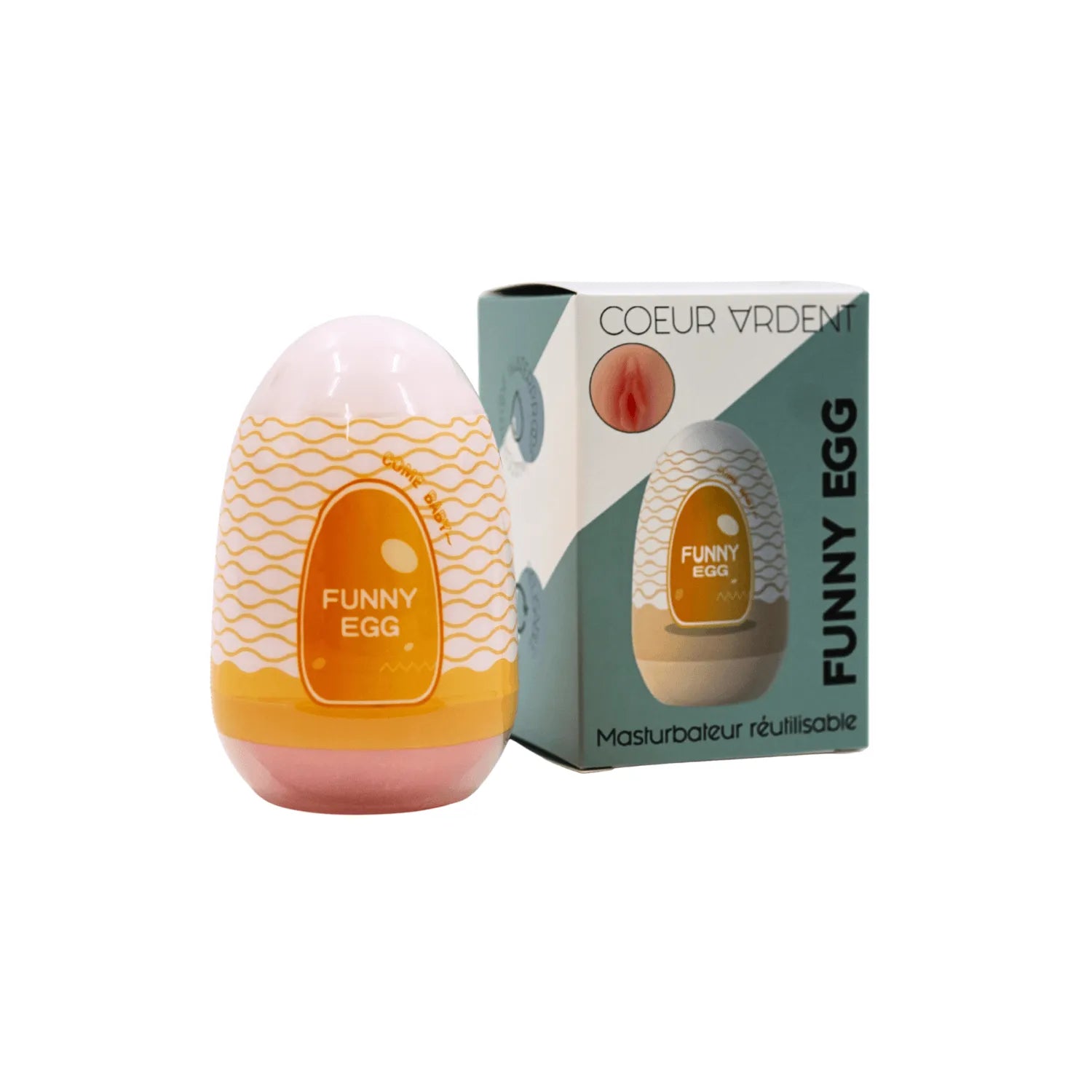 Gaine Masturbatrice Réutilisable FUNNY EGG – Design Réaliste Vagin lèvres moyennes