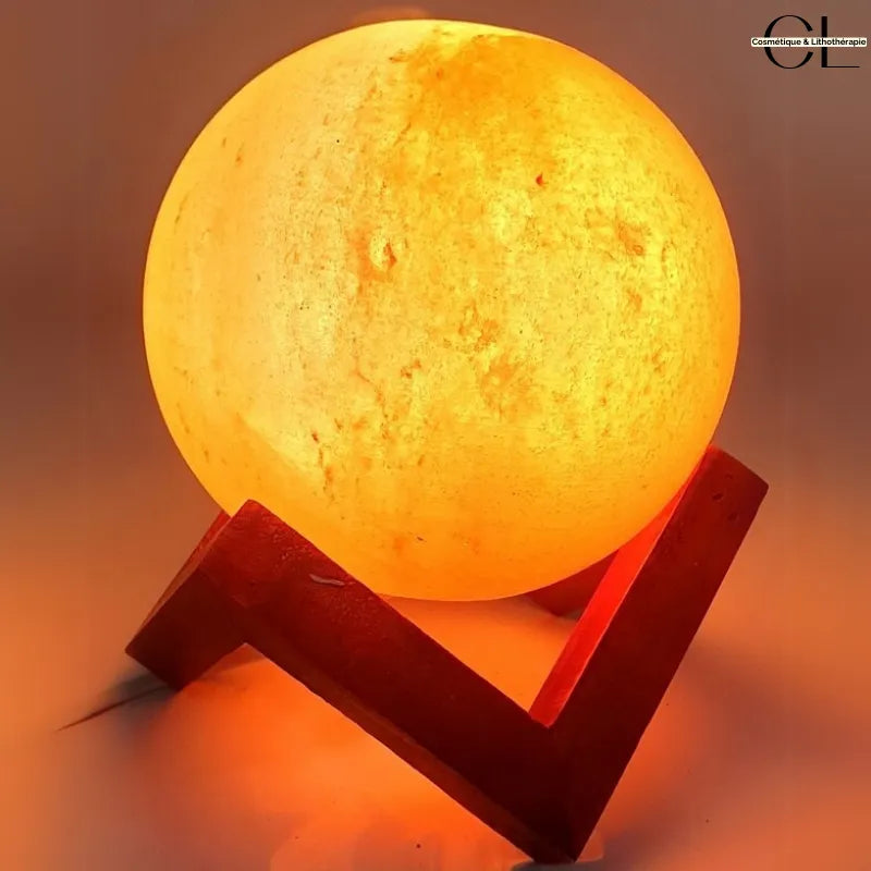 Lampe sel Himalaya sphère 3kg purifie air relaxante décoration zen