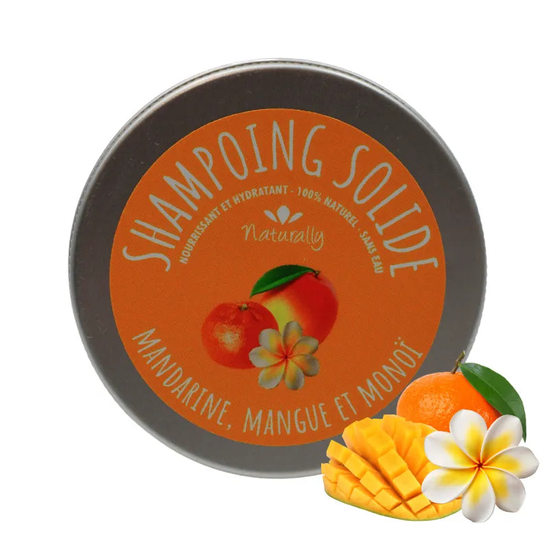 Shampoing solide naturel cheveux secs beurre cacao karité mangue 58g