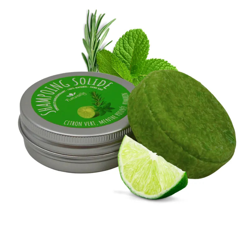 shampoing solide naturel tonifiant rafraîchissant citron menthe cheveux brillants