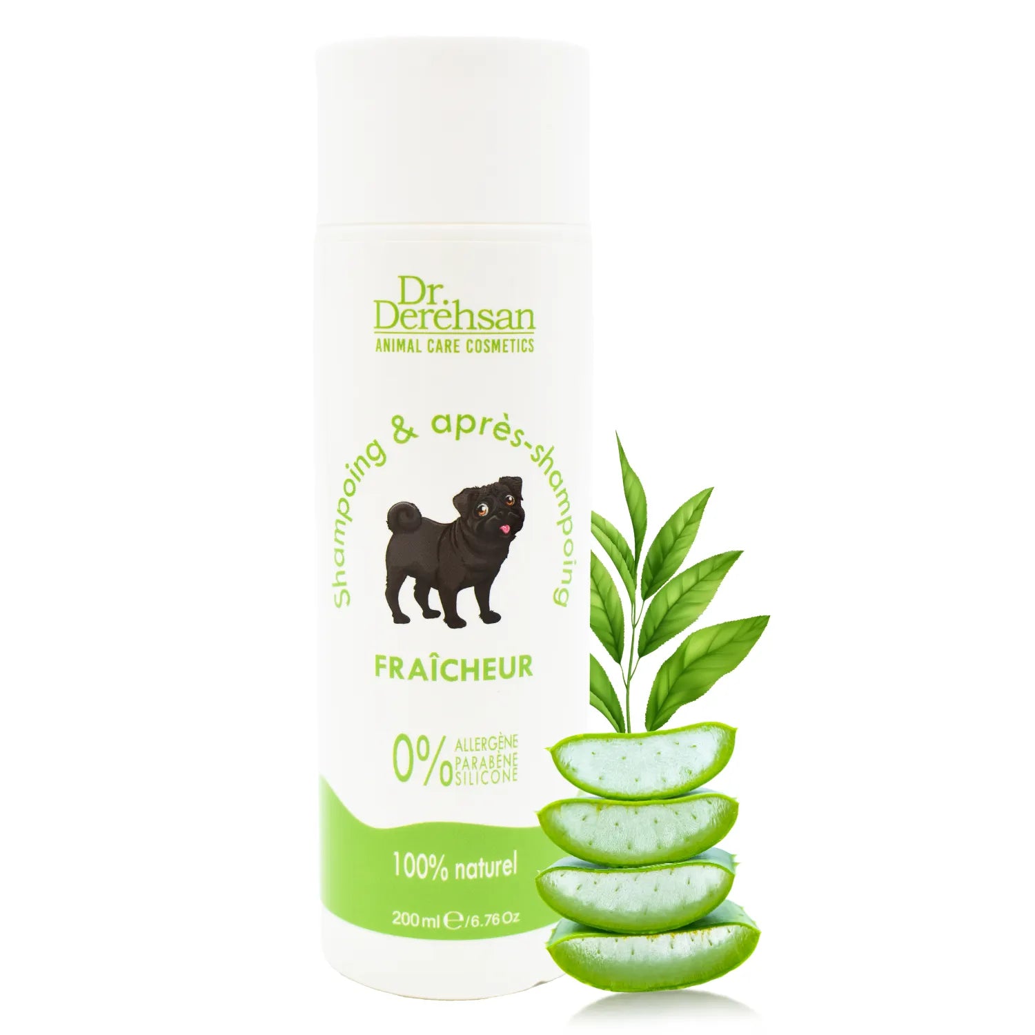 Shampoing naturel chien thé vert revitalisant peau sensible 200ml