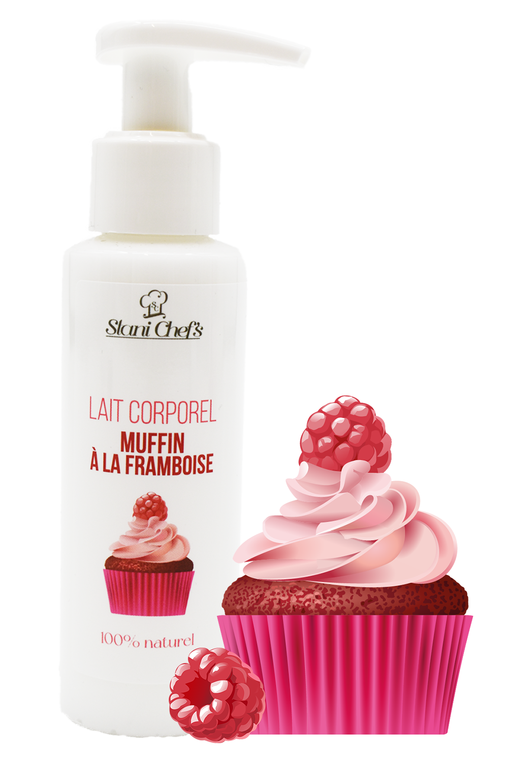 Lait corporel - muffin à la framboise - 100ml 100% naturel