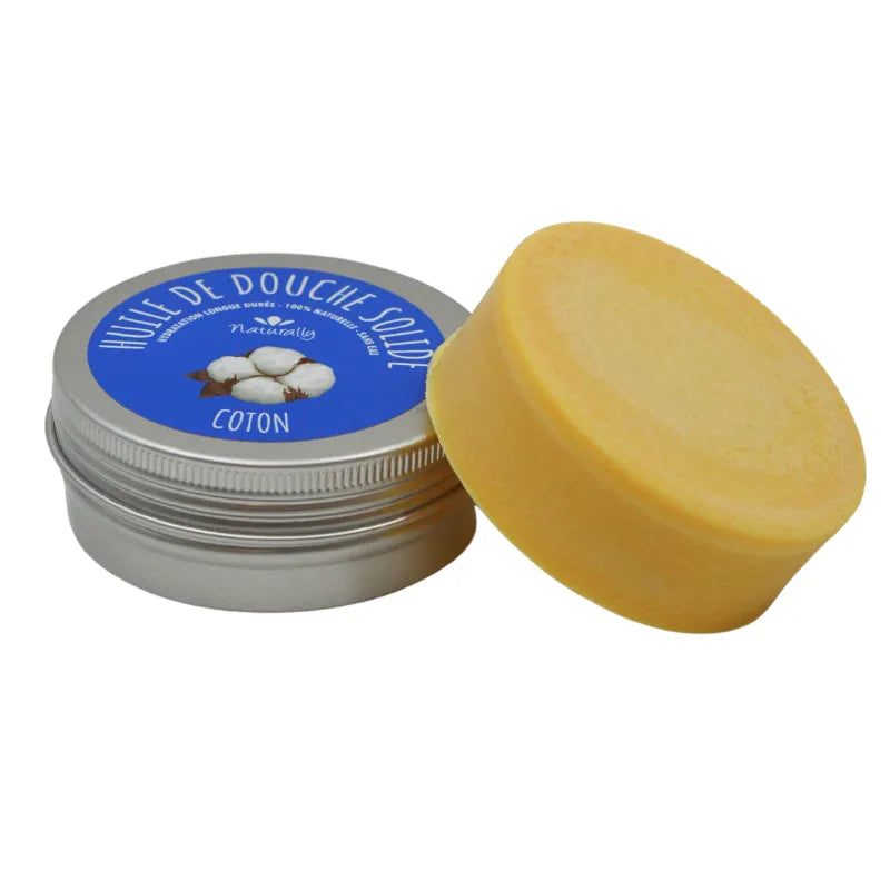 huile de douche solide hydratante naturelle coton peau douce 65gr