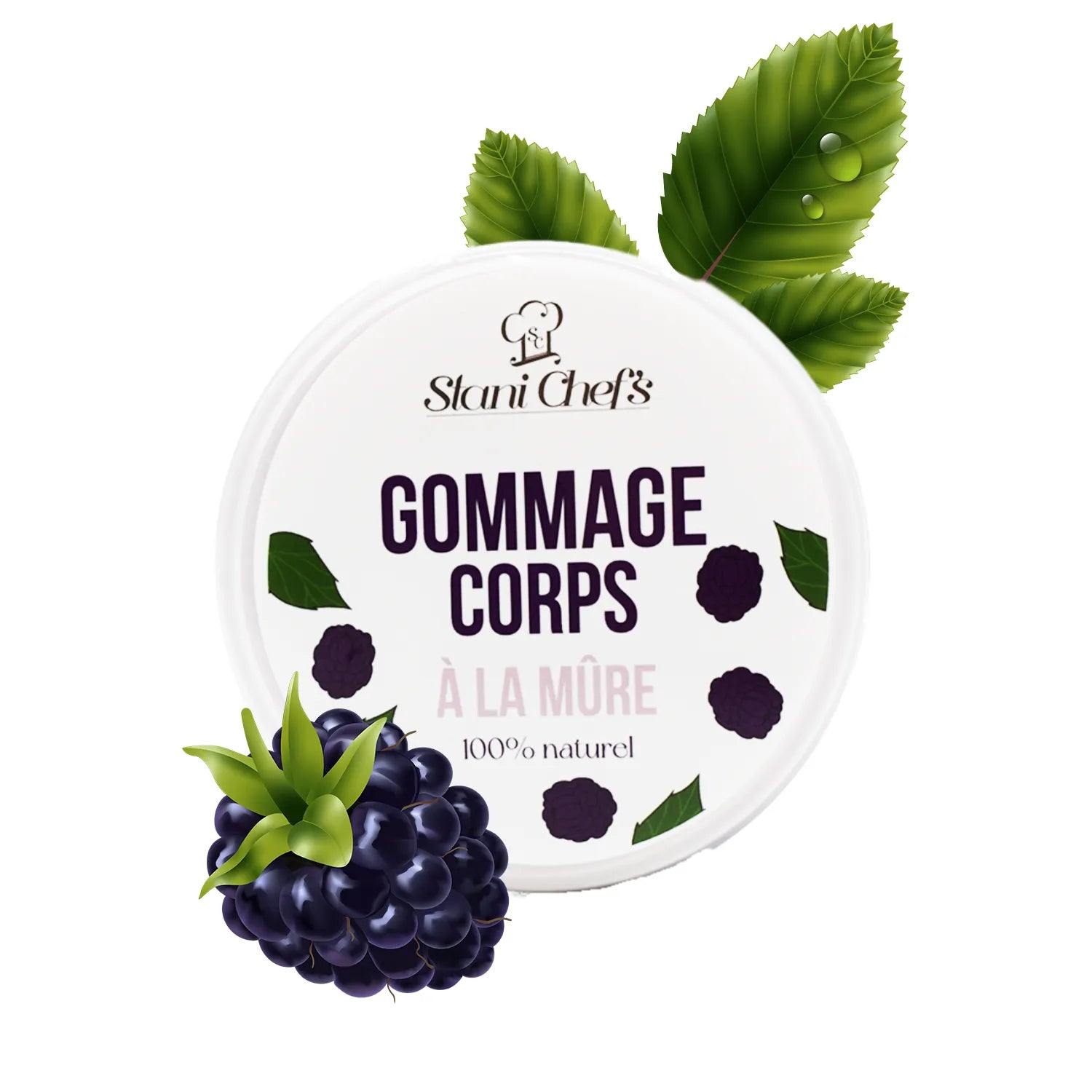 Gommage corps naturel mûre huile amande douce hydratation peau soyeuse