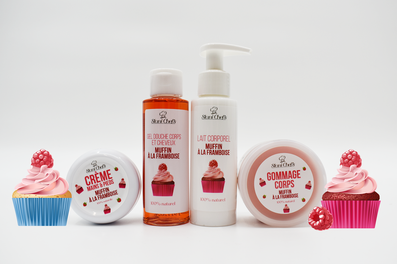 Gommage corps - muffin à la framboise - 100ml 100% naturel