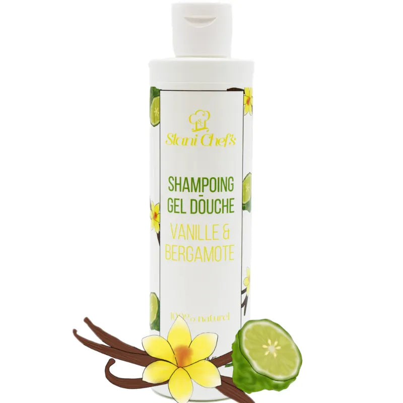 2 en 1 Gel douche corps et shampoing vanille et bergamote - 250ml 100% naturel