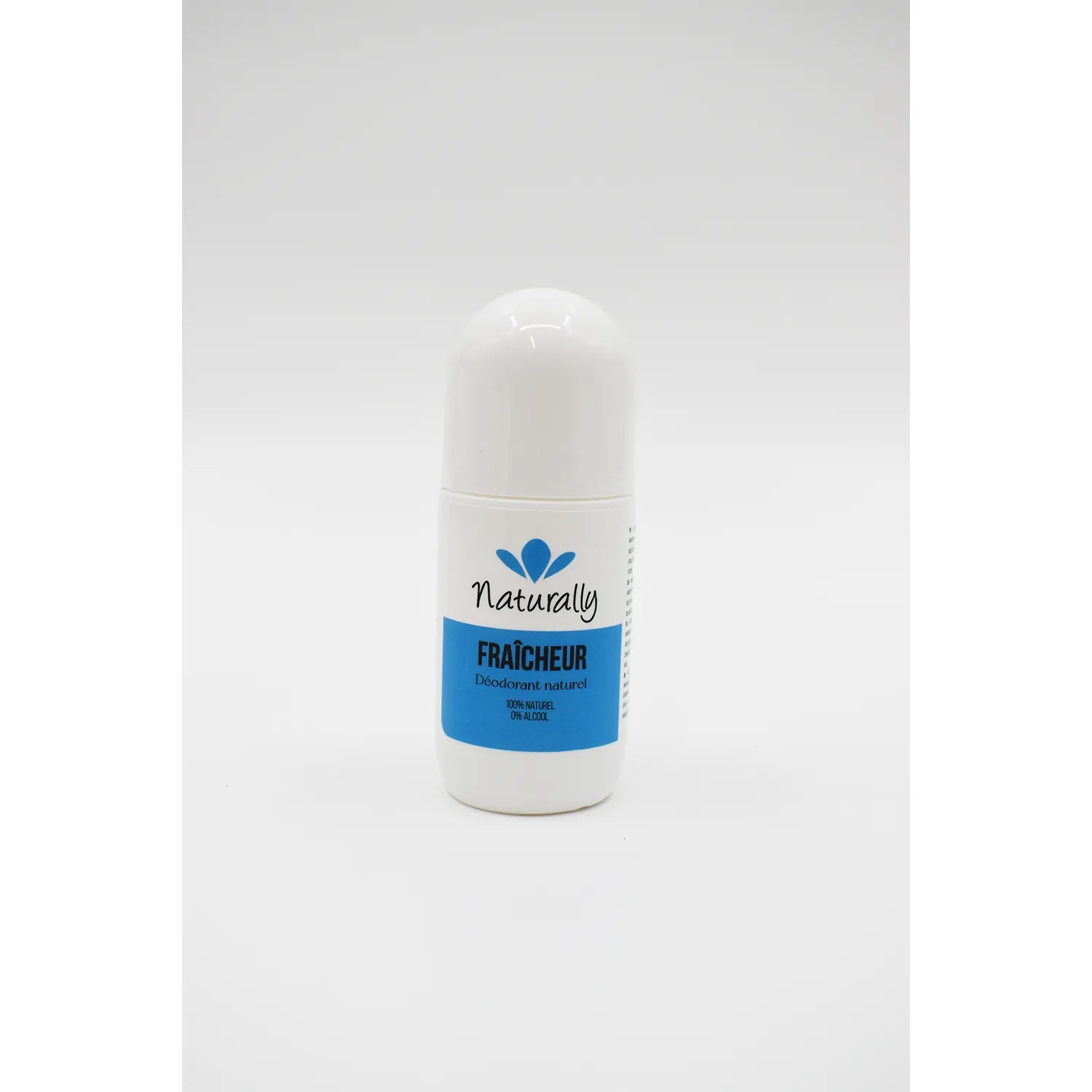 Déodorant roll-on naturel blanc et bleu, protection 24h, peau sensible, parfum thé vert vétiver.