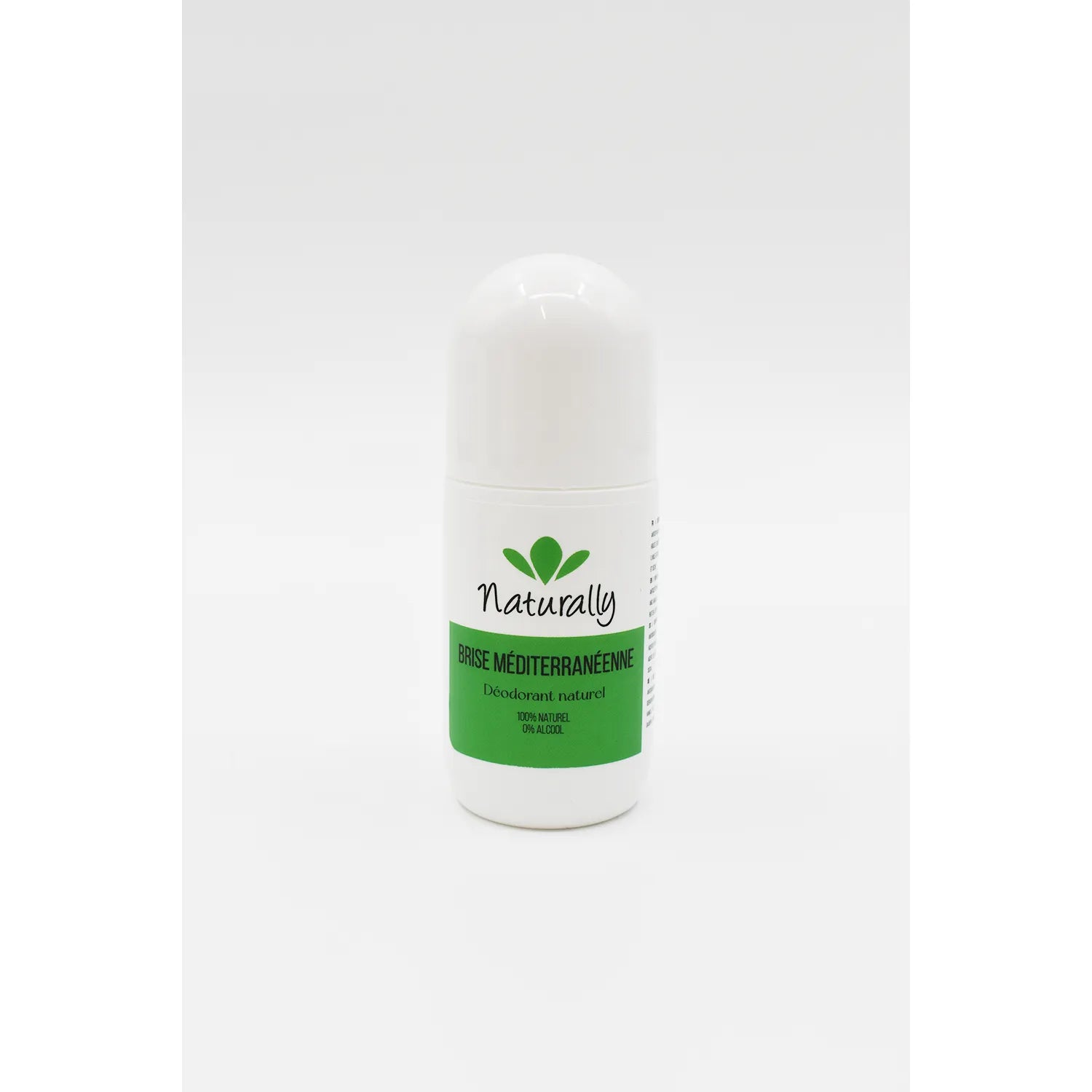 Déodorant roll-on naturel blanc et vert, sans aluminium, parfum orange douce vanille, protection 24h.