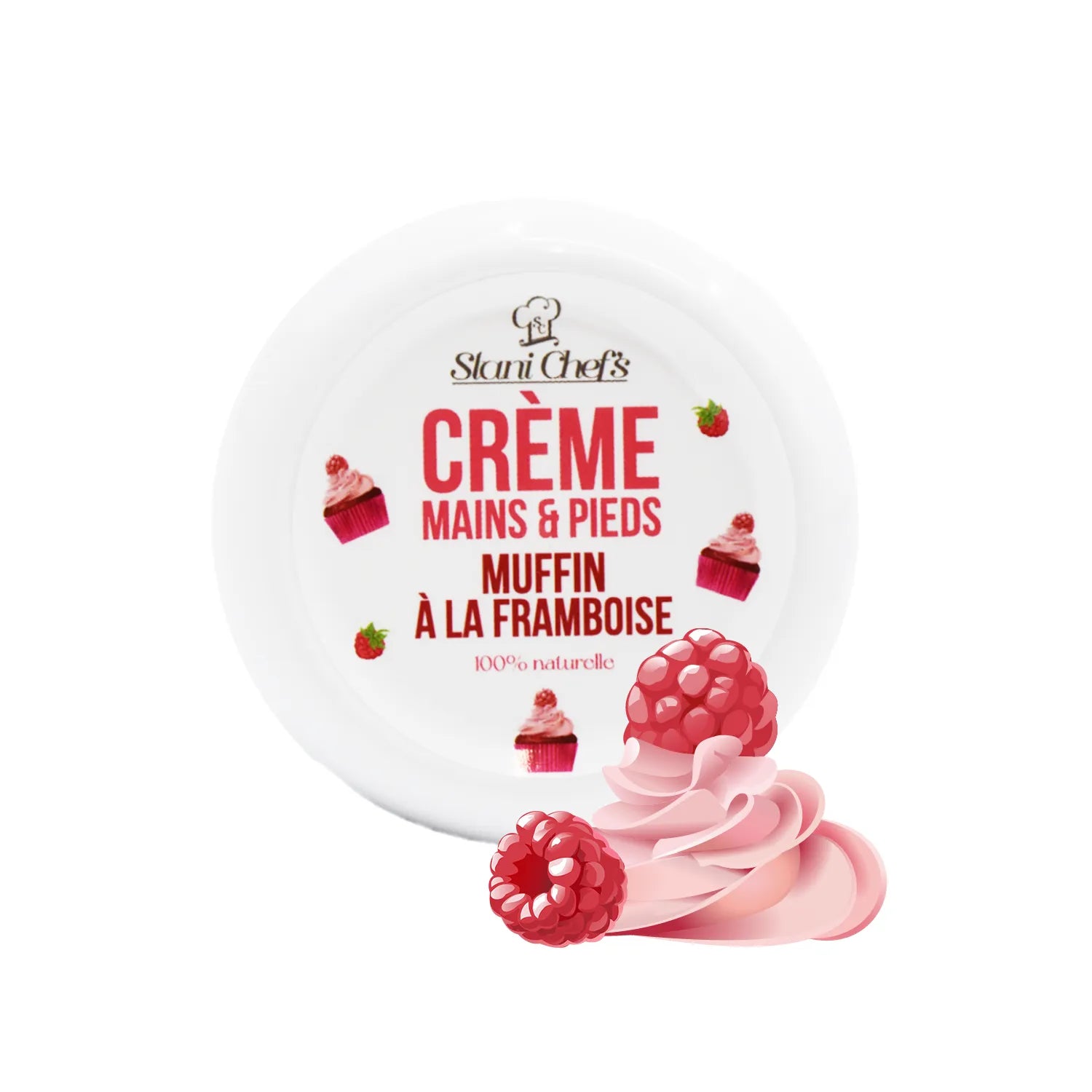 Crème mains pieds hydratante muffin framboise voyage 100% naturelle 50ml