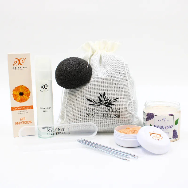 Routine Visage Anti-imperfections Soins Naturels Peaux Grasses Lilas Pêche Souci