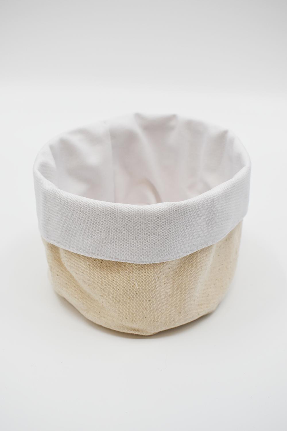 Panier en tissu - Blanc et beige