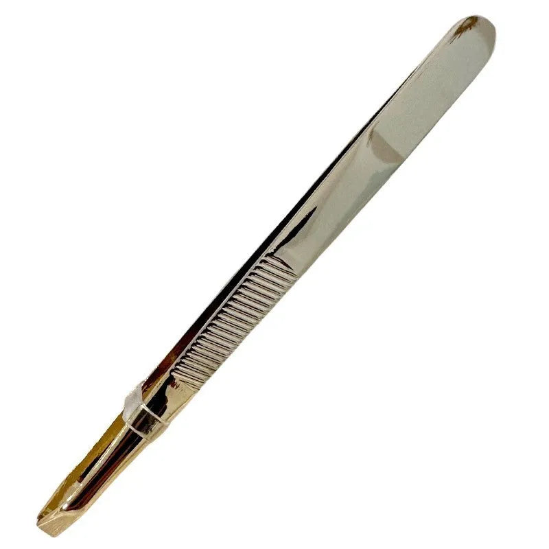 Pince épiler mors droits acier inoxydable portable boîte rangement