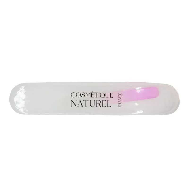 Lime à ongles en verre rose pour ongles fragiles surface double grain