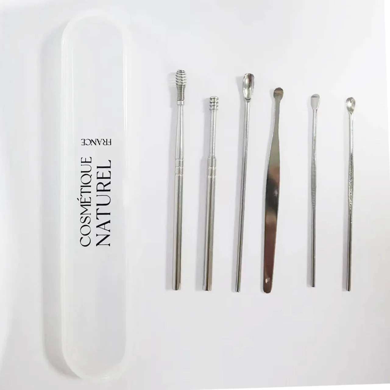 Kit nettoyage oreilles inox 6 outils sécurité massage apaisant transport facile
