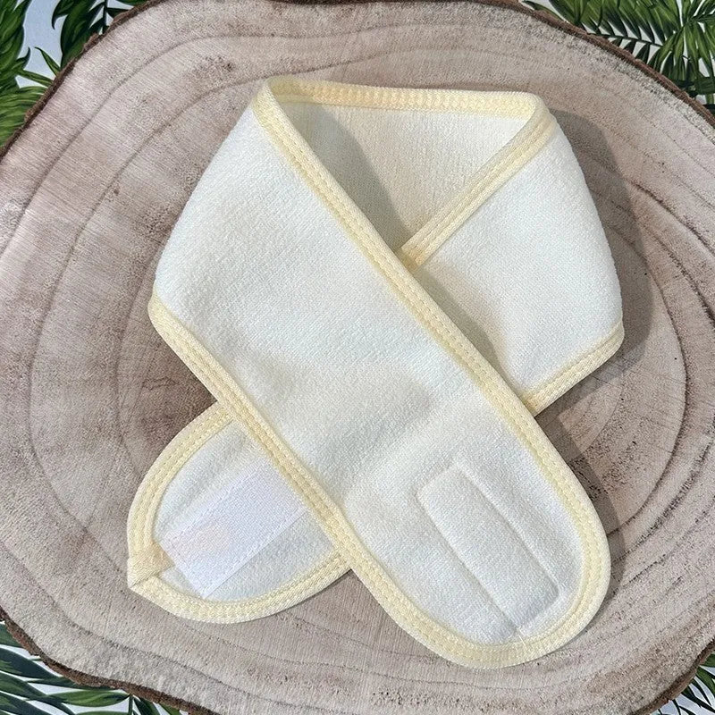 Bandeau crème pour cheveux avec scratch avant, idéal maquillage et démaquillage, protège et absorbe l'eau.