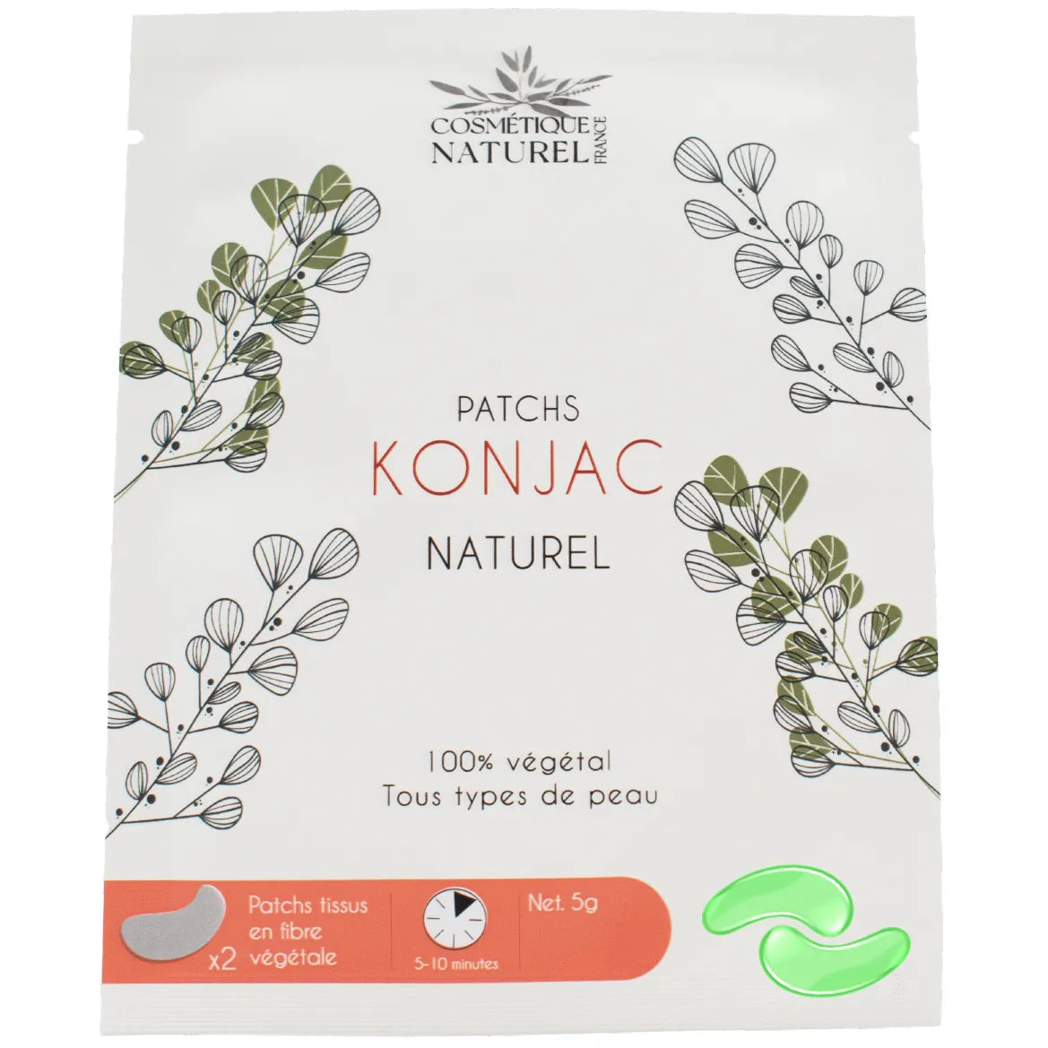 Patchs contour yeux biodégradables konjac hydratation peau naturelle aloé vera