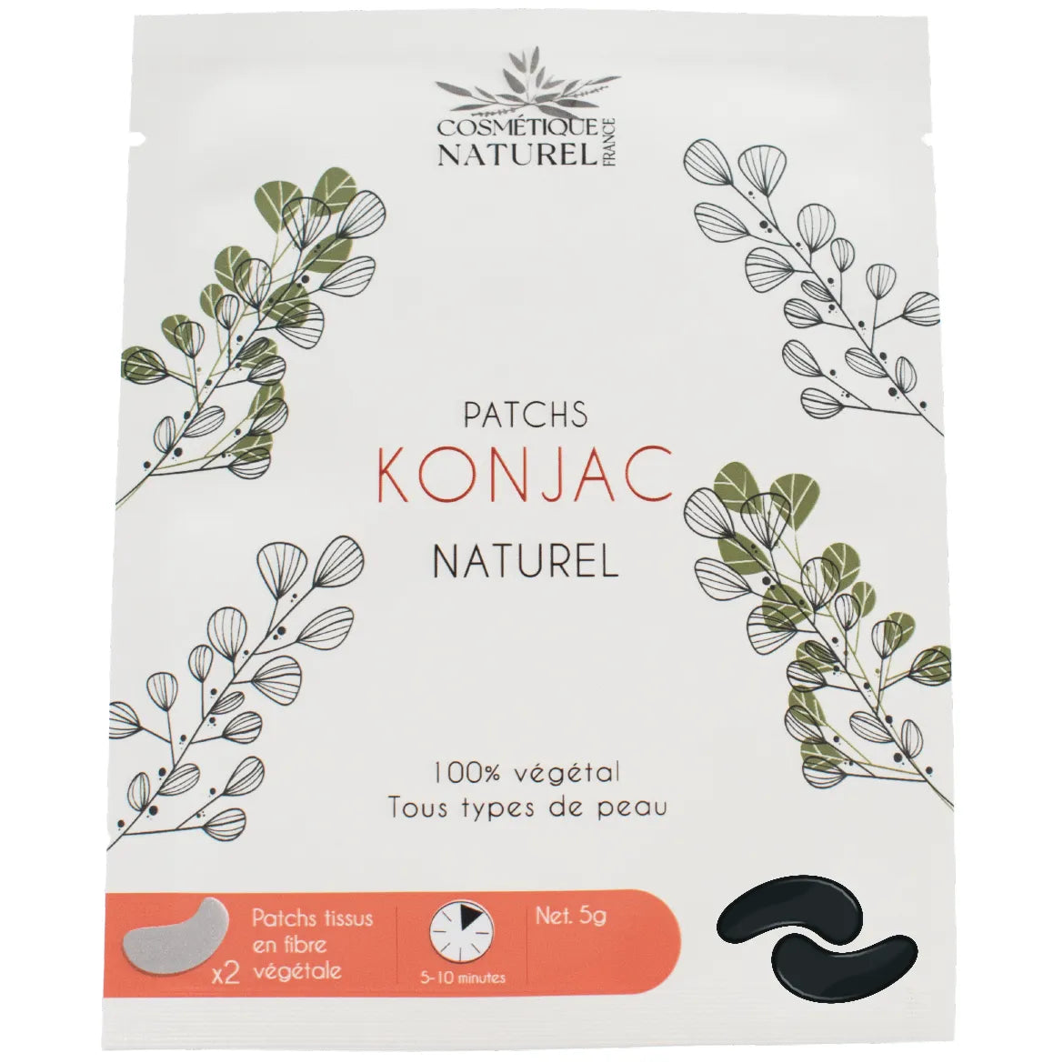 Patchs contour yeux konjac biodégradables hydratants charbon bambou peaux grasses