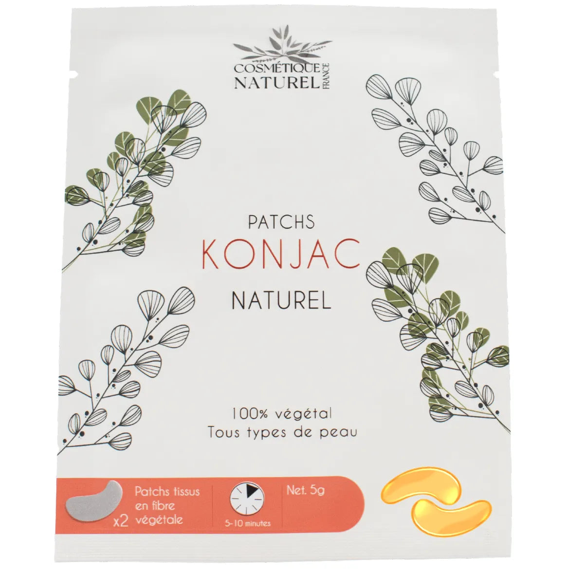 Patchs contour yeux hydratants naturels konjac curcuma biodégradables anti-cernes