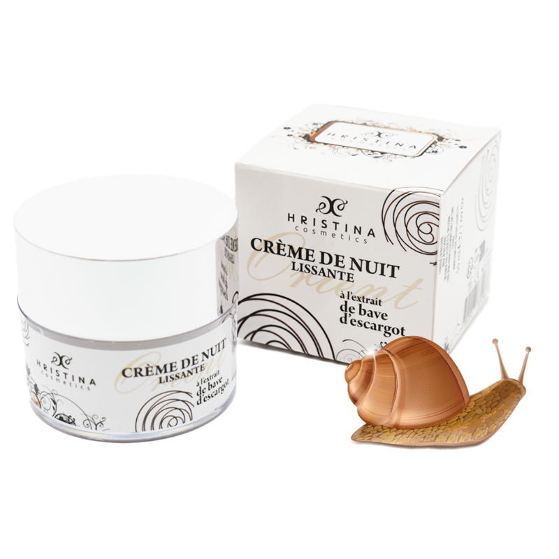 Crème de nuit hydratante à base de bave d'escargot 50ml 100% naturelle