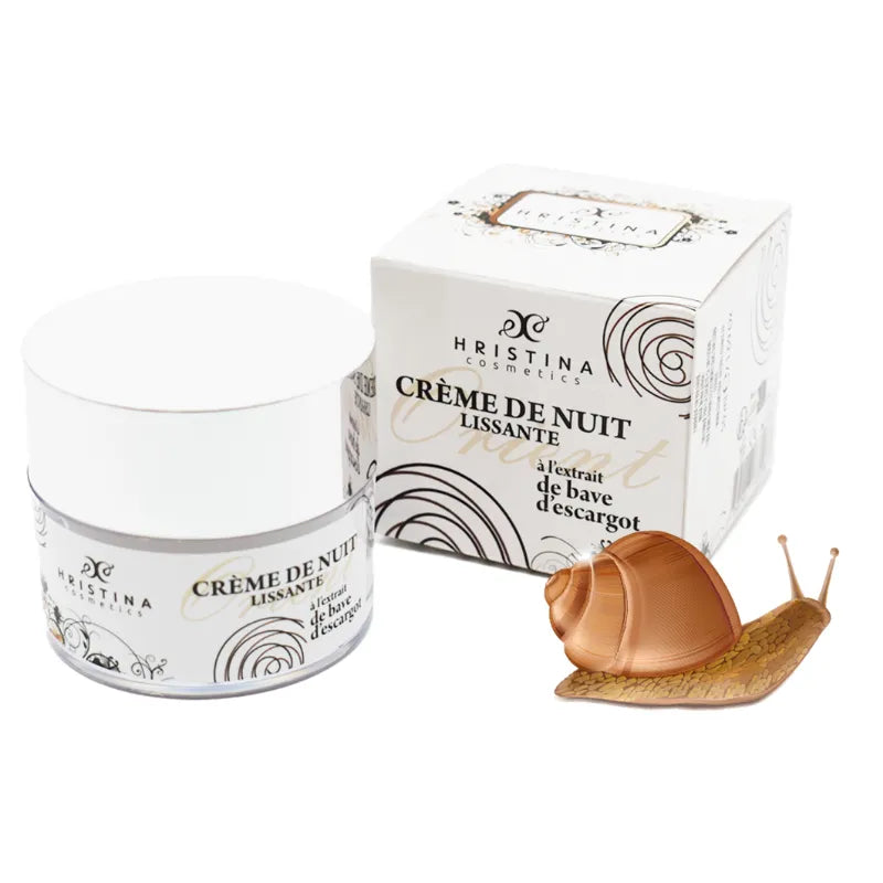 Crème de nuit bave d'escargot régénérante hydratante collagène peau souple 50ml
