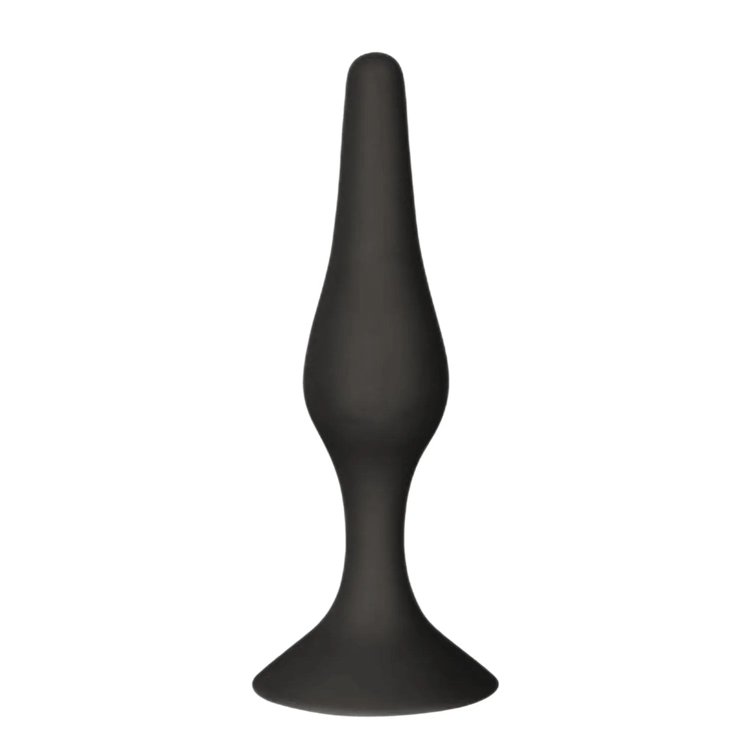 Plug Anal Silicone Noir Ventouse Puissante Texture Veloutée Débutants 10,5 cm