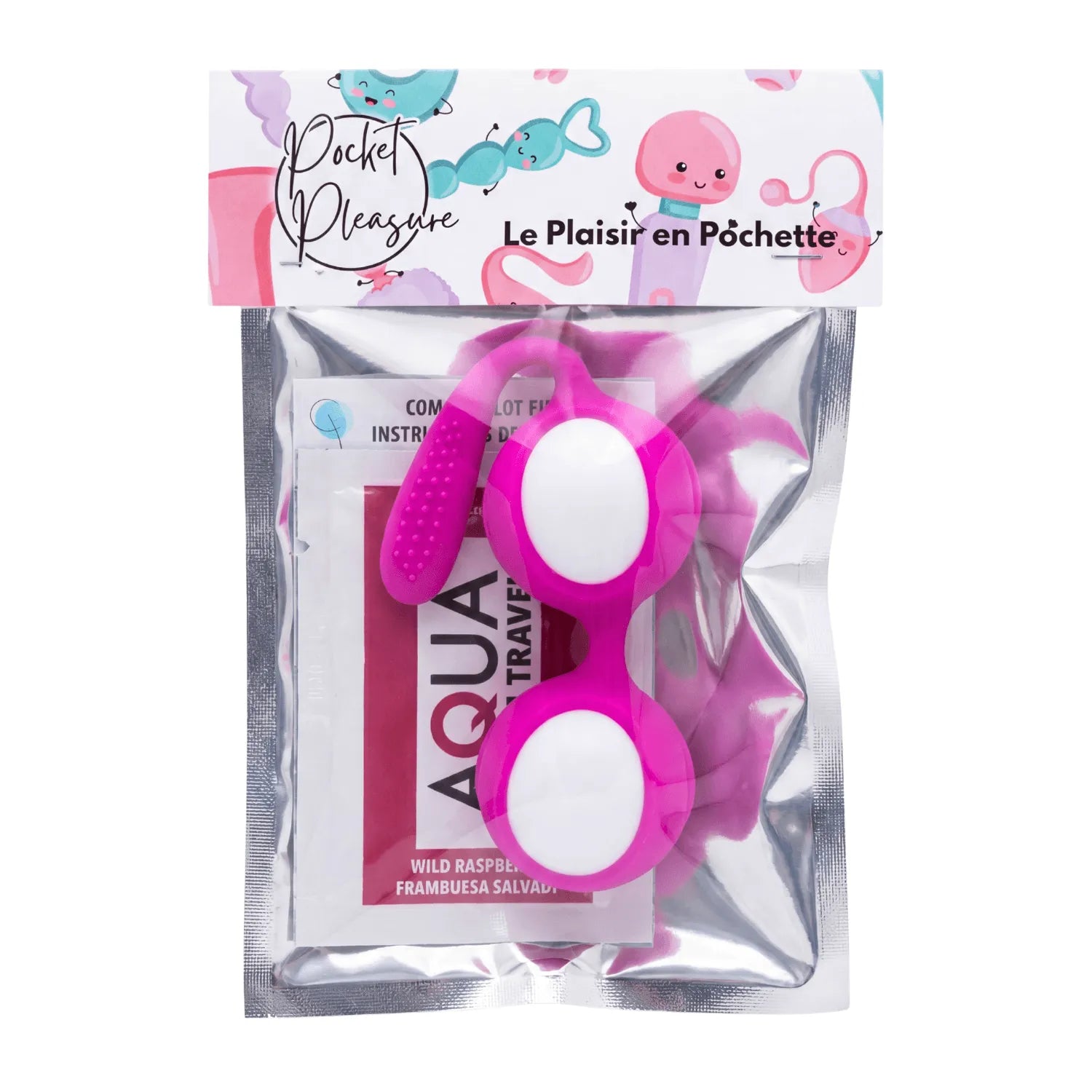 Boules de Geisha fuchsia en silicone avec lubrifiant, design ergonomique, pour tonification pelvienne et plaisir discret.