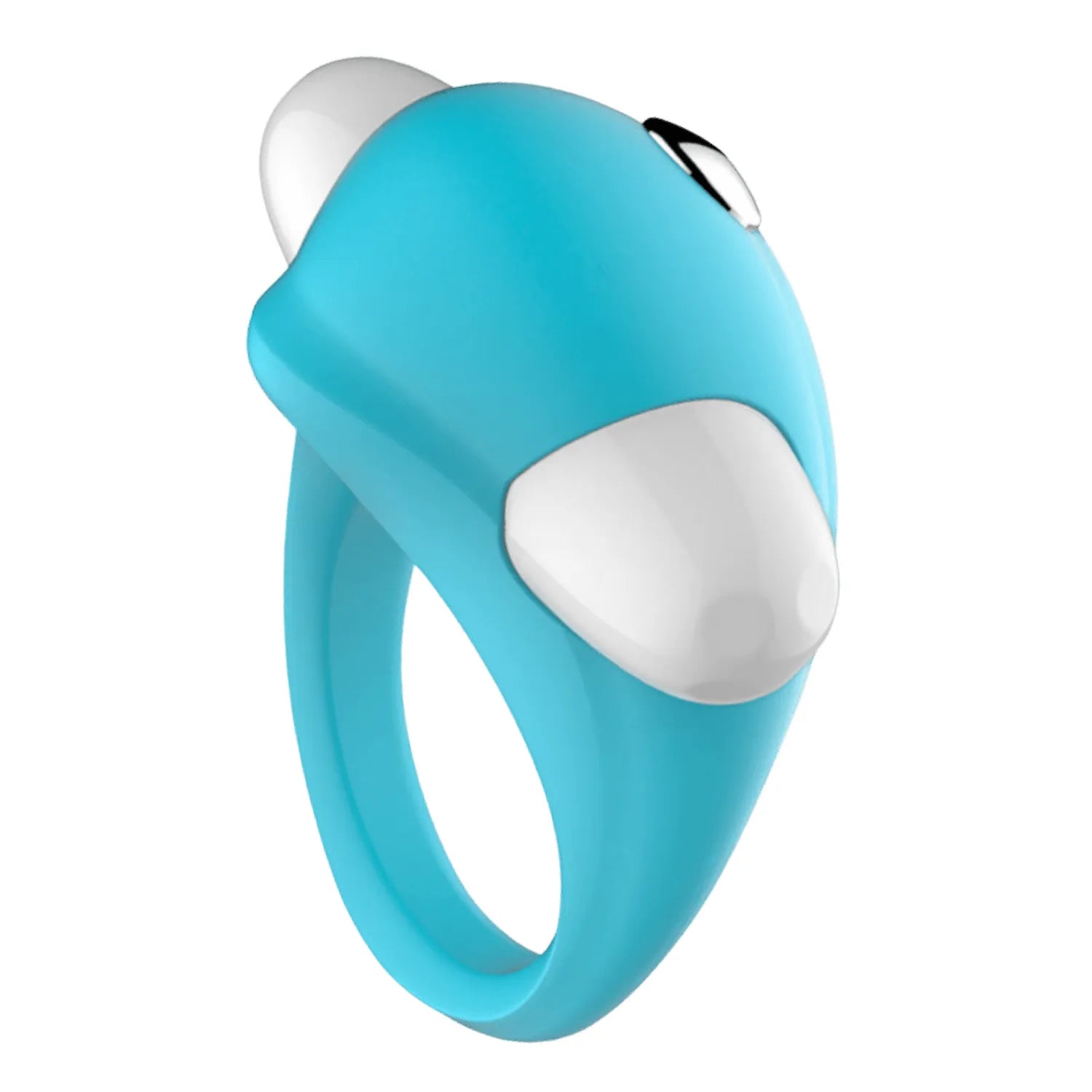Cockring Vibrant Dauphin Bleu + 1 dosette de lubrifiant — Pocket Pleasure