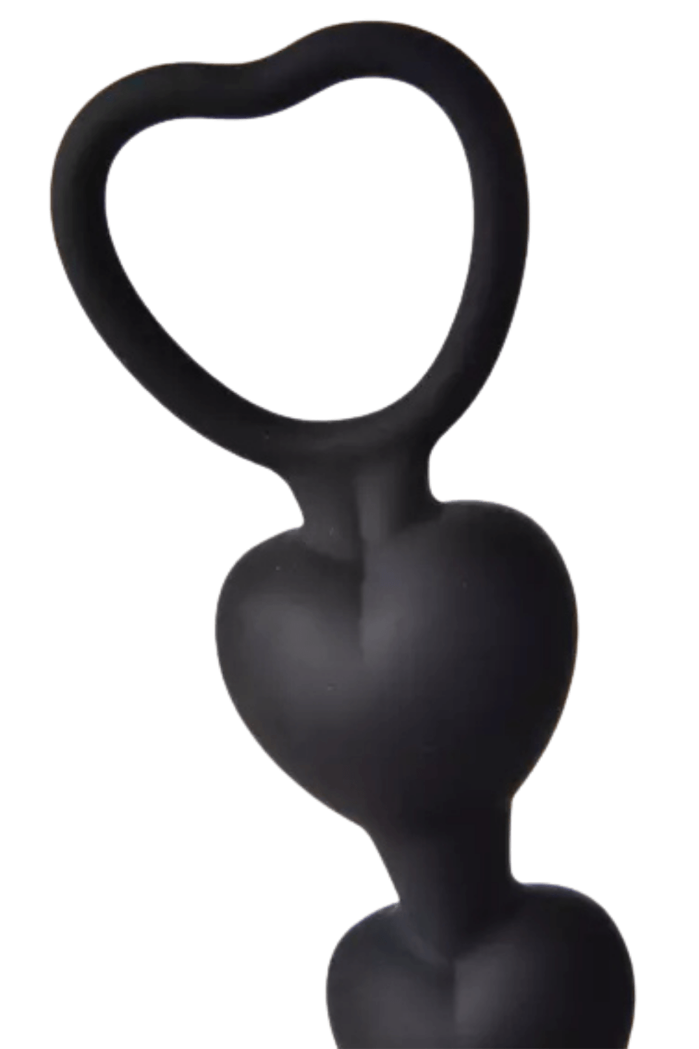 Chapelet Anal Cœur Silicone Noir + 1 dosette de lubrifiant — Pocket Pleasure