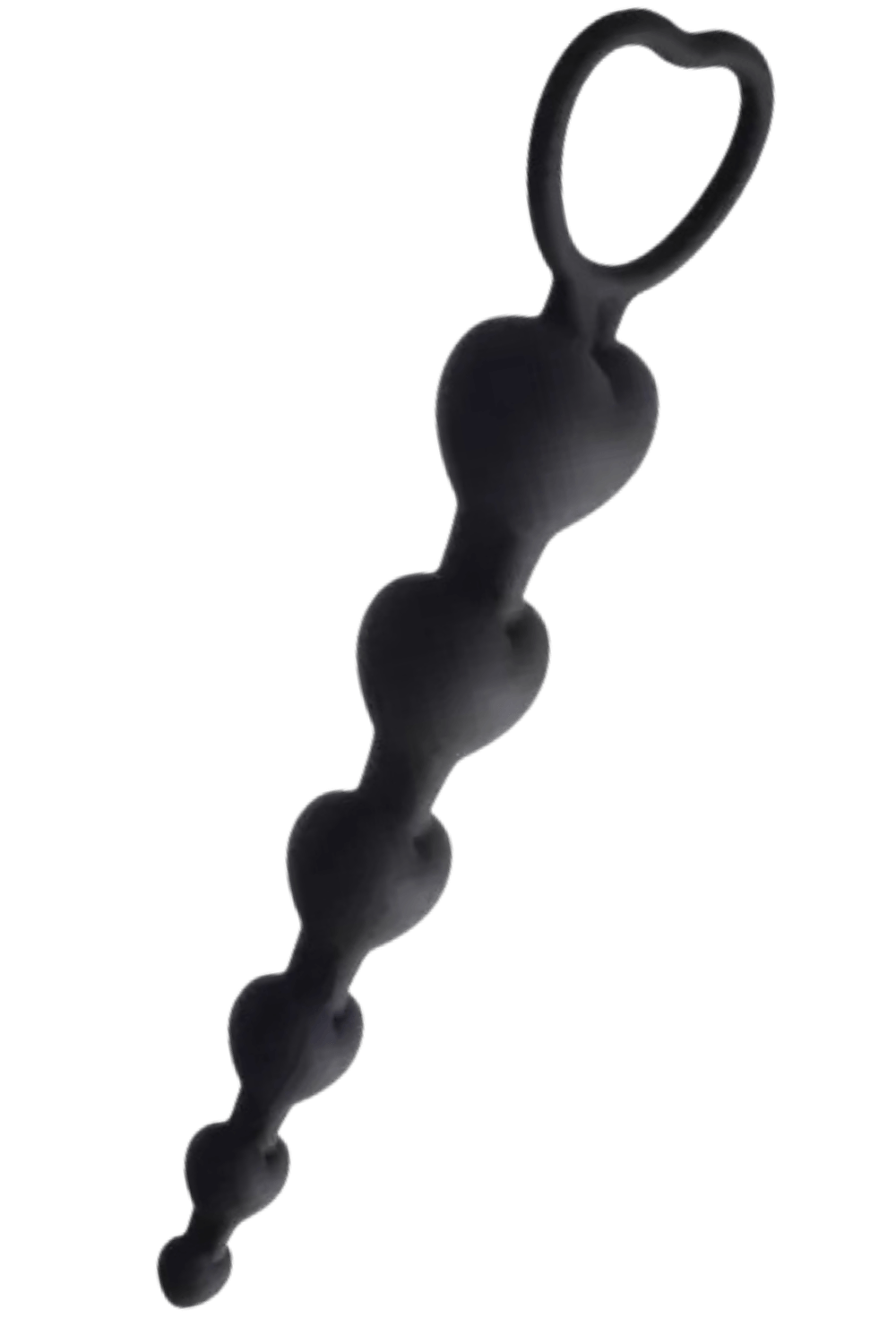 Chapelet Anal Cœur Silicone Noir + 1 dosette de lubrifiant — Pocket Pleasure