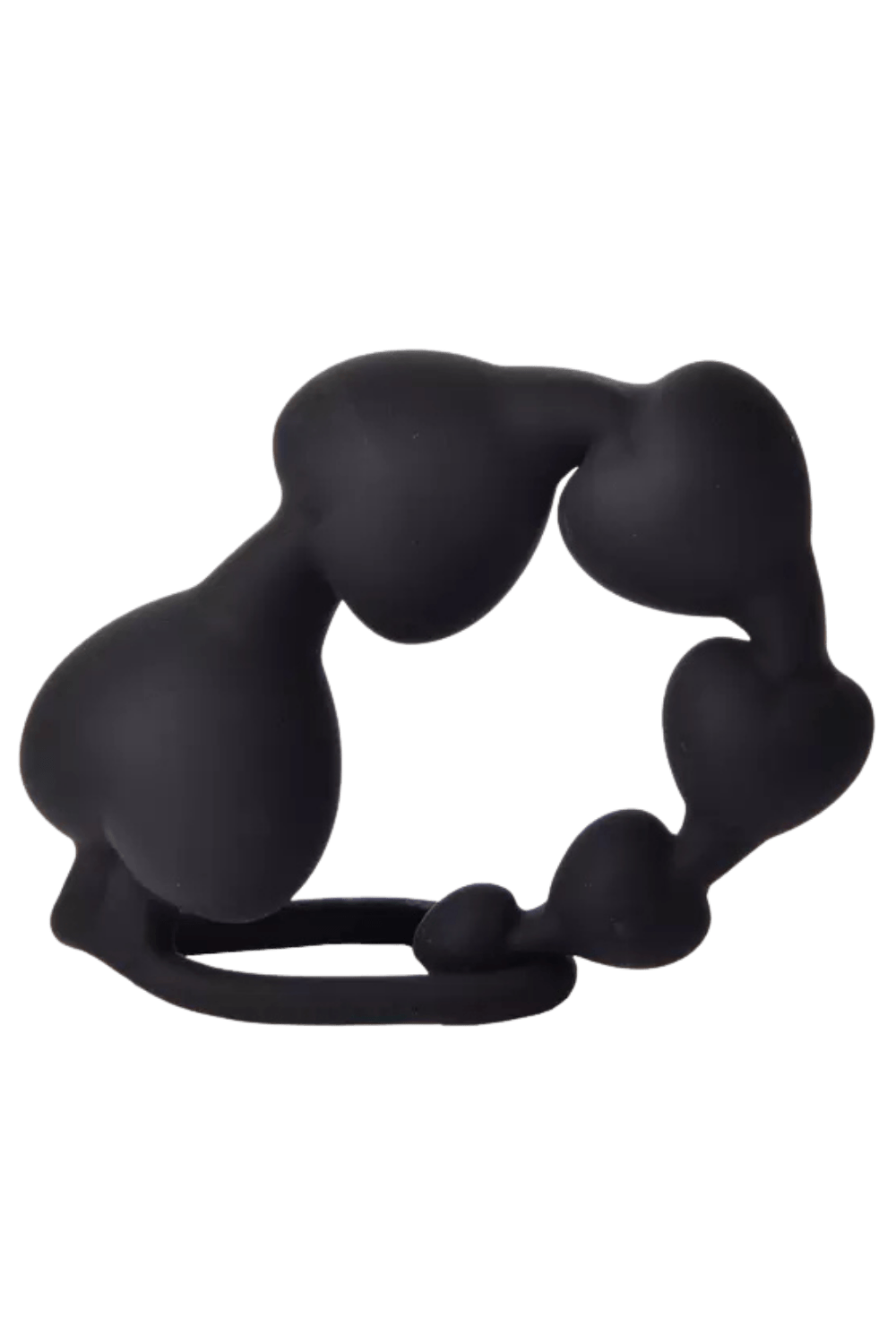 Chapelet Anal Cœur Silicone Noir + 1 dosette de lubrifiant — Pocket Pleasure