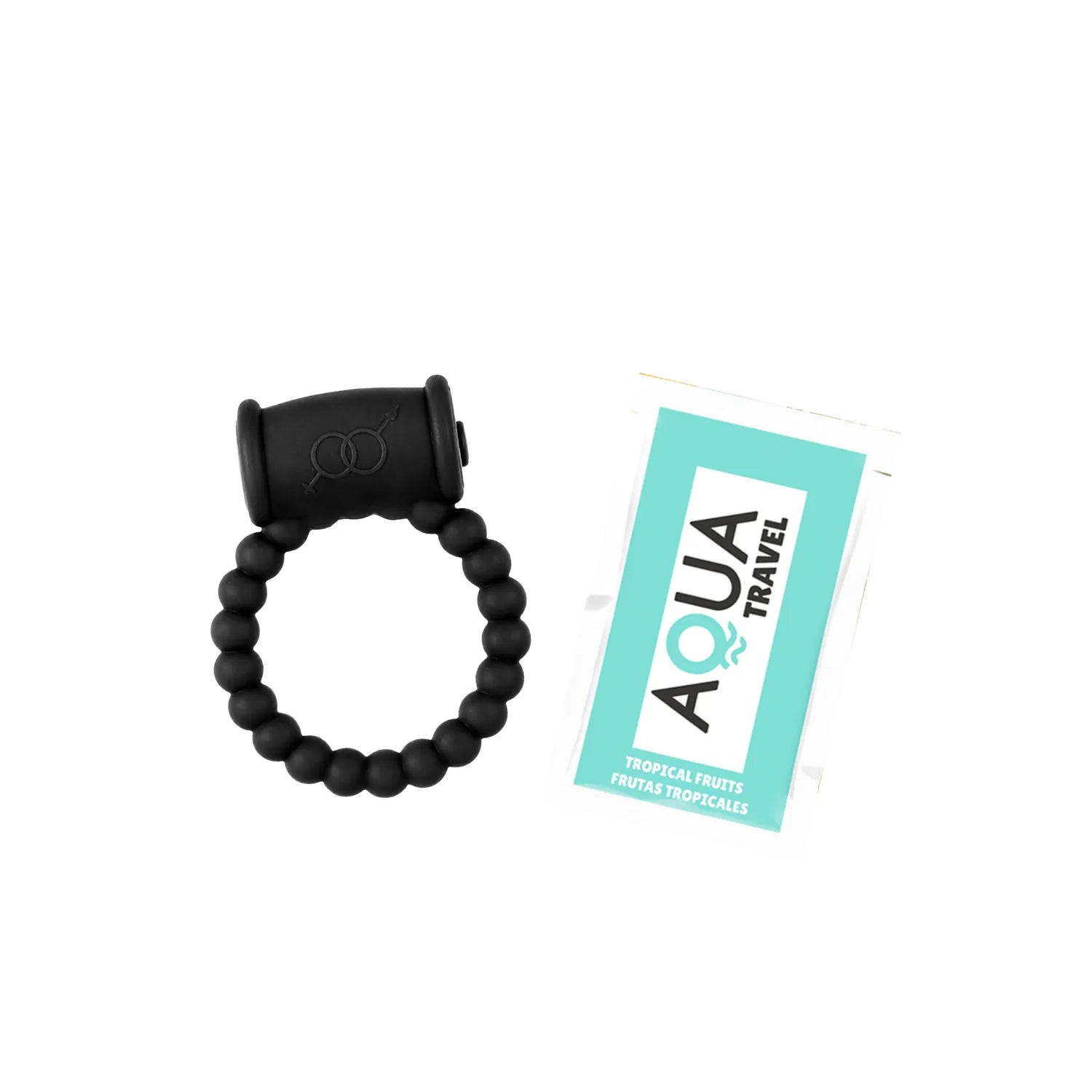 Cockring vibrant noir mat perlé en silicone avec bullet amovible, design élégant et léger, idéal pour plaisir partagé.