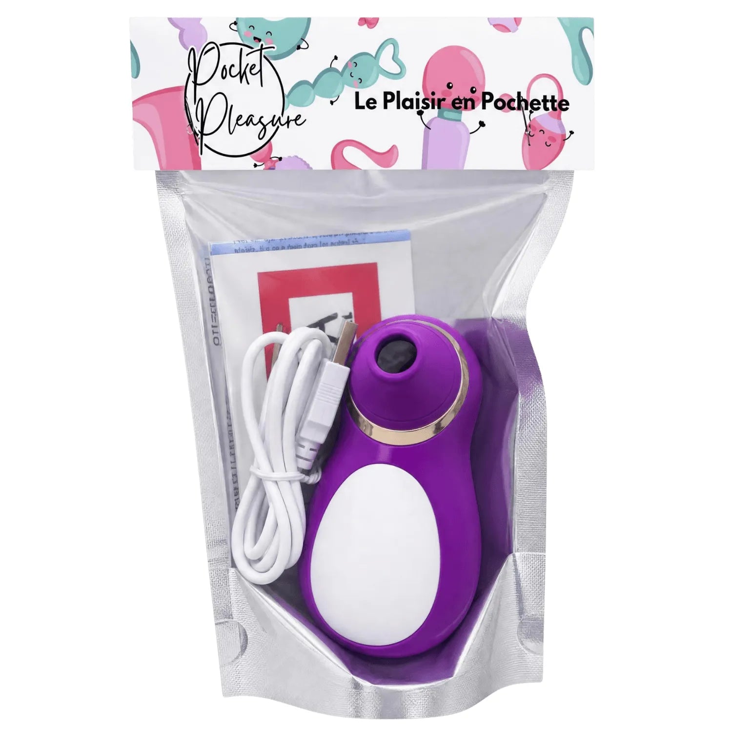 Stimulateur Clitoridien Pingouin à Langue Fuchsia + 1 dosette de lubrifiant — Pocket Pleasure