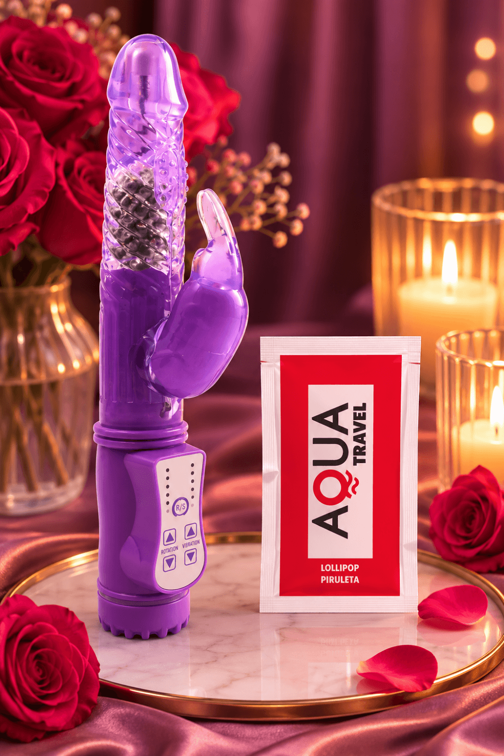 Vibromasseur Rabbit Violet Rotation & Vibration 36 Modes + 1 dosette de lubrifiant — Pocket Pleasure