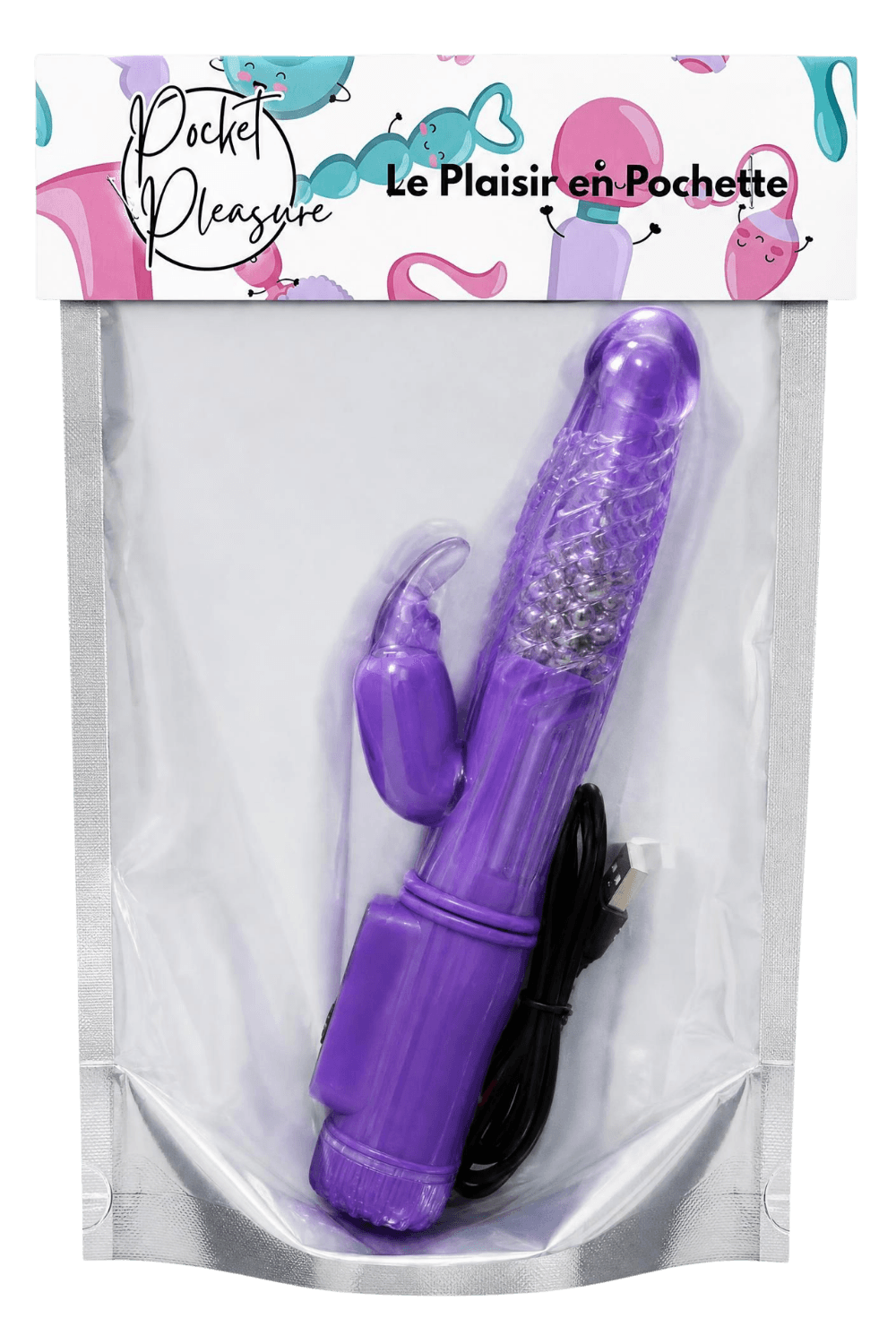 Vibromasseur Rabbit Violet Rotation & Vibration 36 Modes + 1 dosette de lubrifiant — Pocket Pleasure