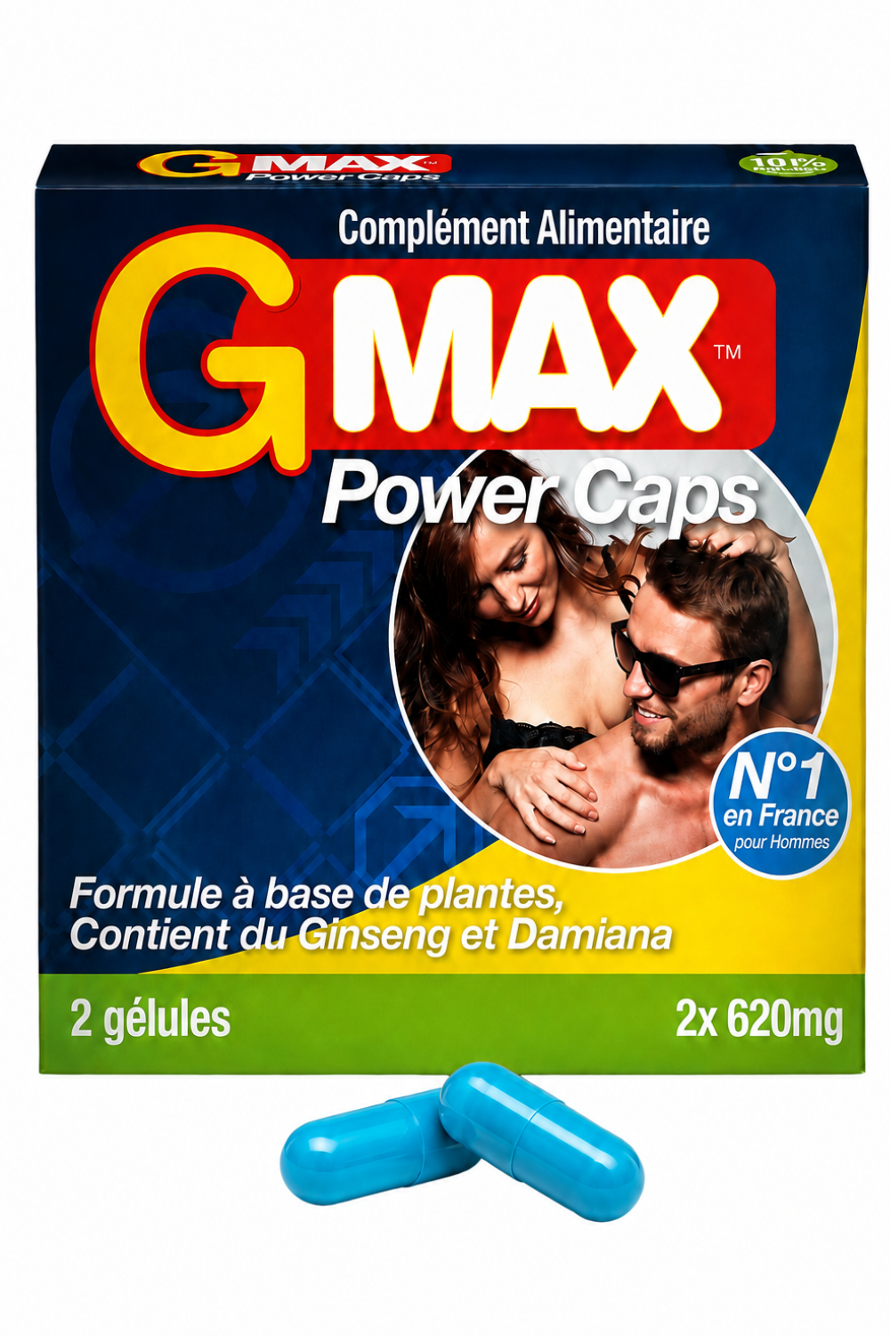 G-MAX Power Caps Boite de 2 gélules – Vitalité & Bien-Être Masculin Complément alimentaire