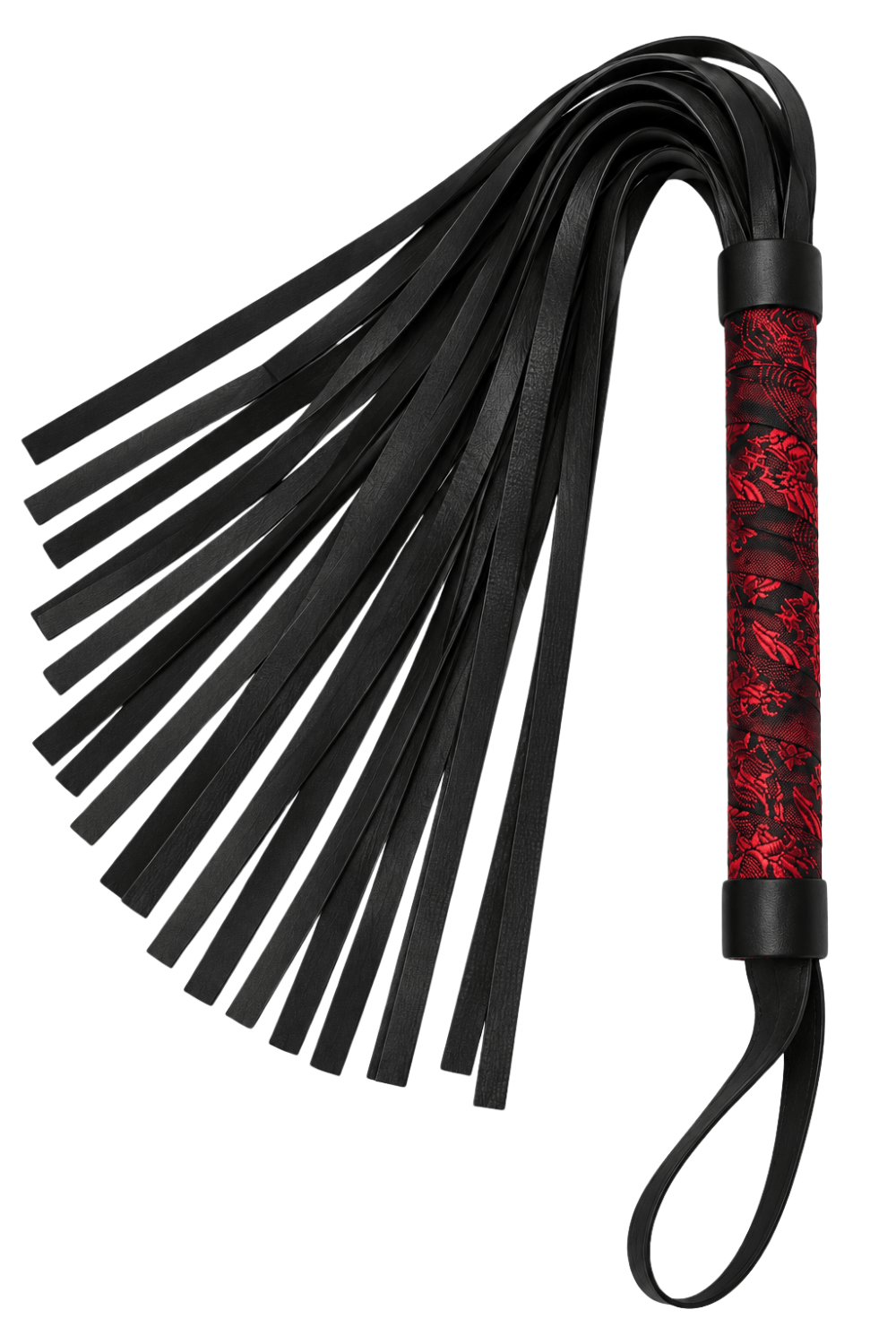 Fouet rouge et noir motif japonais 45 cm - Dreamy Festish