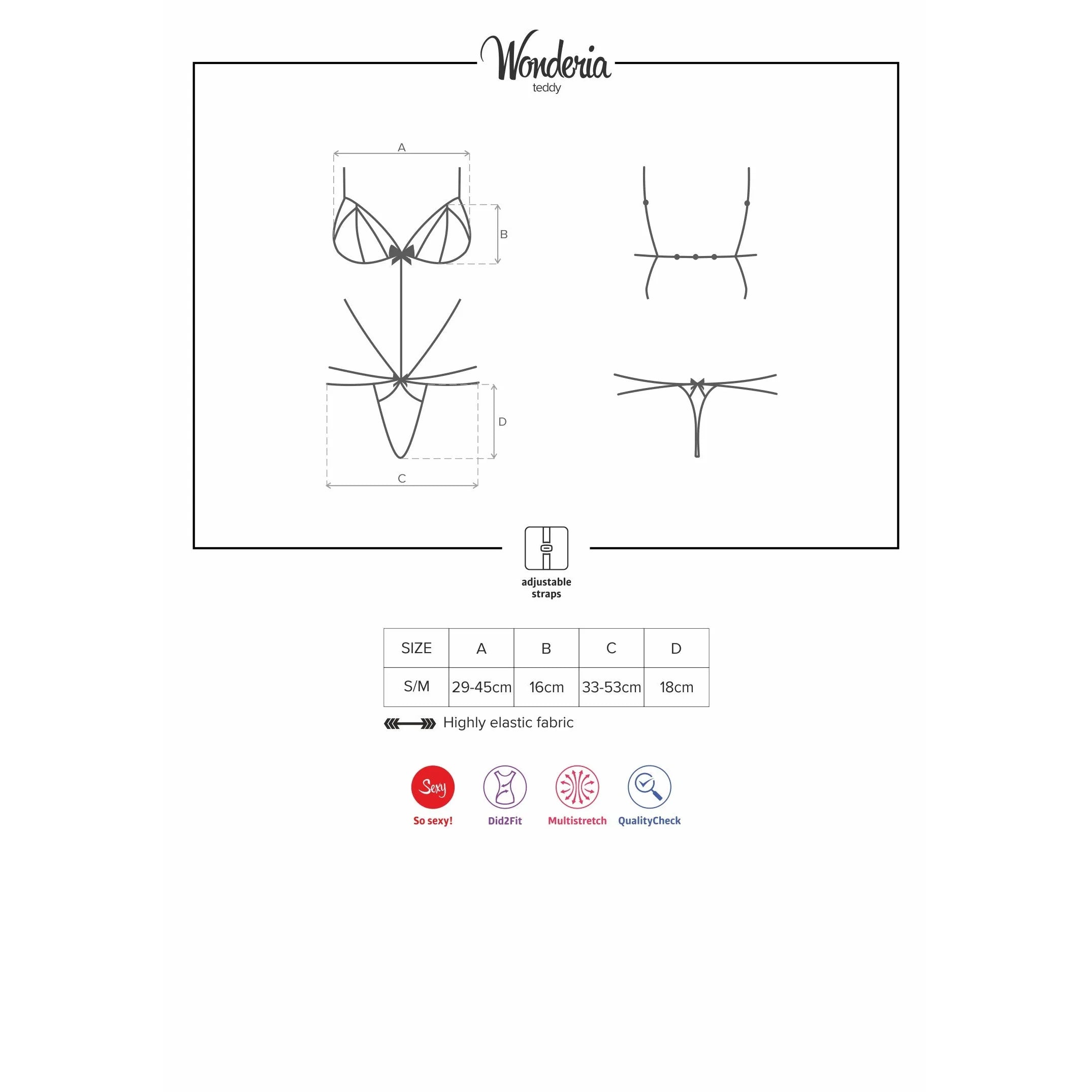 Wonderia Body ultra sexy noir dentelle noeuds satin lingerie coquine Obsessive