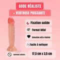 Gode Michet Ventouse Chair Réaliste PVC Qualité Supérieure Adhésive Puissante Surface Lisse 175mm Longueur 35mm Diamètre Lubrifiant Eau Nettoyage Facile