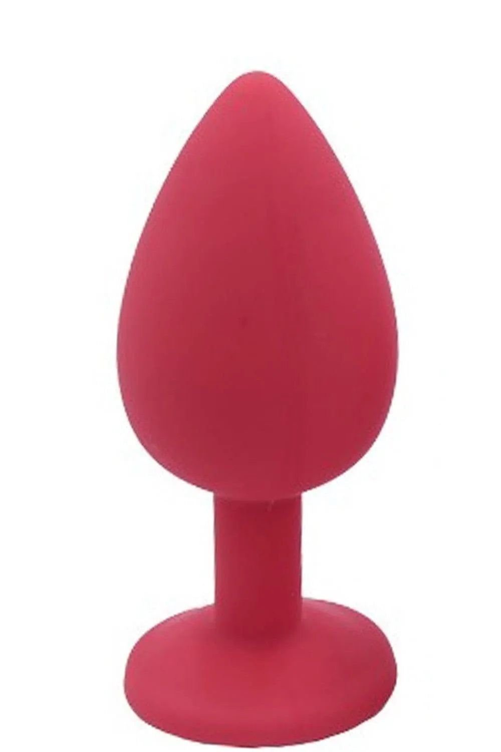Plug anal rouge en silicone médical avec bijou cristal, 8cm de hauteur, 3.5cm de diamètre, élégant et raffiné.
