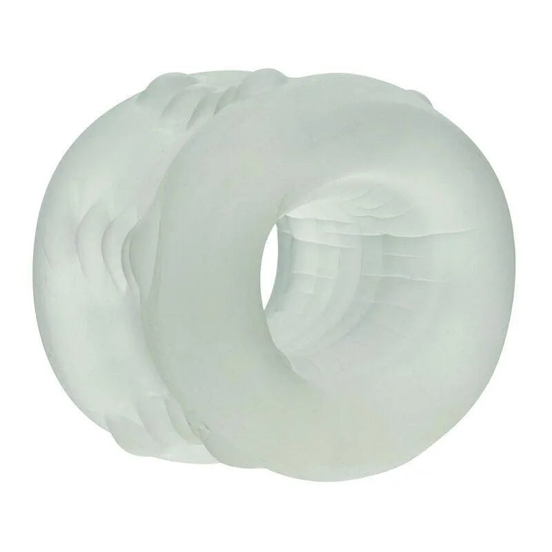 Anneau intime en silicone transparent, sans phtalates, souple et extensible, idéal pour enrichir l'expérience sensorielle.