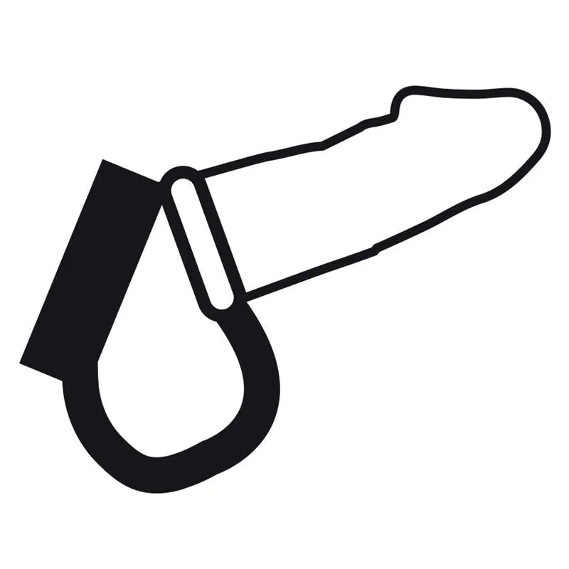 Anneau pénien ajustable en métal noir avec cuir synthétique, design BDSM, pour érections fermes et plaisir prolongé.