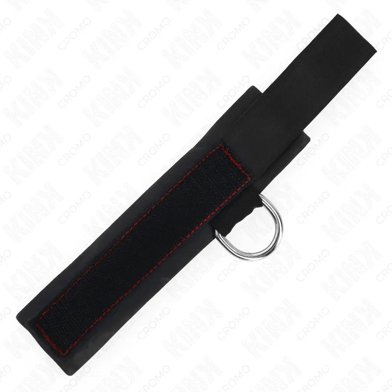 Anneau pénien cuir noir ajustable avec boucle métallique, accessoire BDSM pour confort et prolongation du plaisir.
