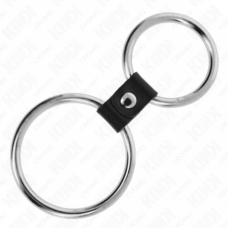 Anneau pénien ajustable en cuir noir KINK, haute qualité, design élégant, boucle métallique, pour jeux BDSM.