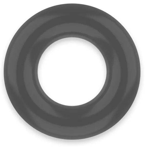 Anneau pénien noir hypoallergénique en TPE, forme circulaire, pour améliorer performance et endurance masculine.