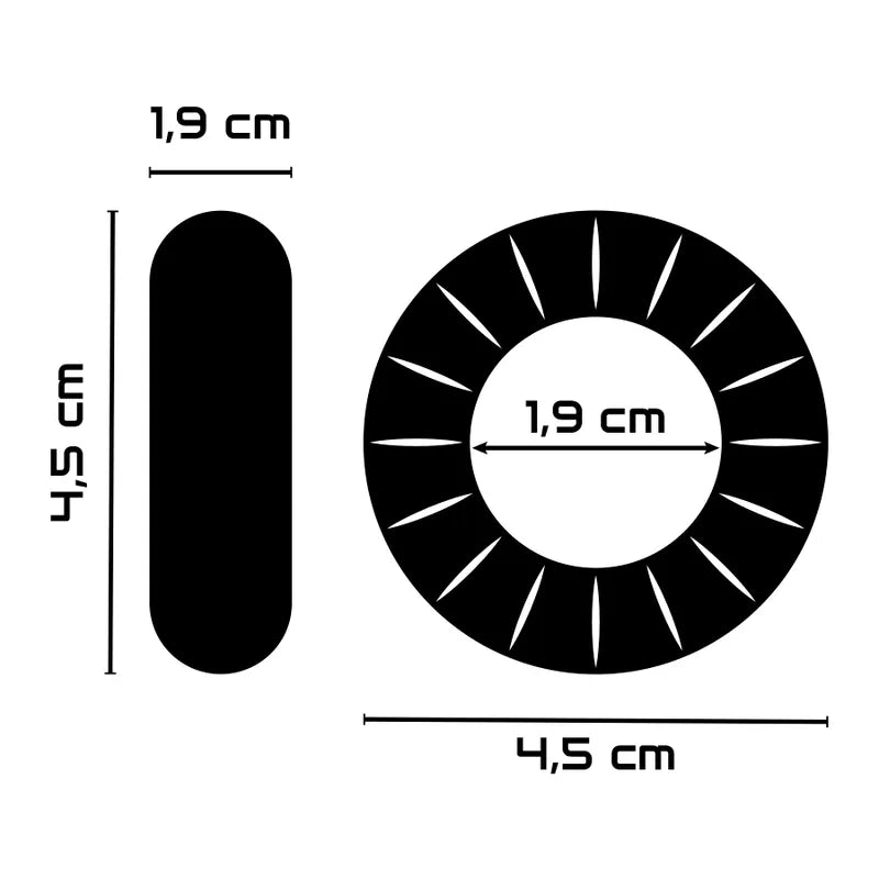 Anneau pénien noir en TPE hypoallergénique, forme circulaire, dimensions 4,5 cm, améliore érection et confort.
