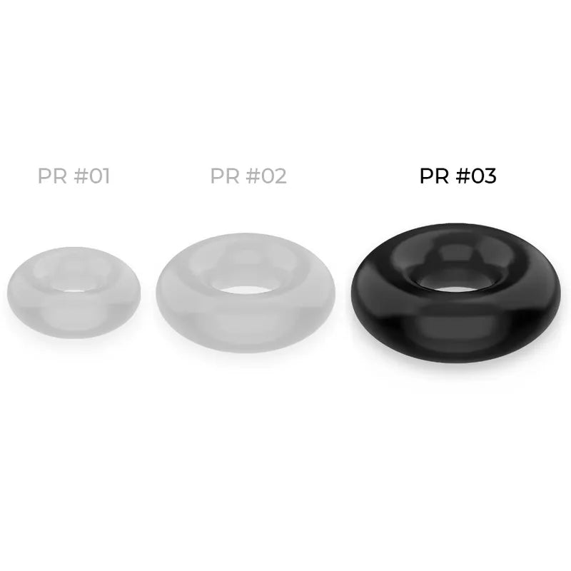 Anneau pénien hypoallergénique noir, forme circulaire, pour performance prolongée et confort optimal.