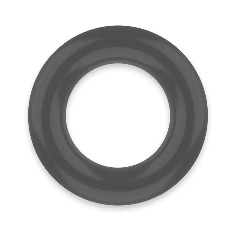 Anneau pénien noir TPE hypoallergénique, forme circulaire, texture lisse, pour performance prolongée et confort optimal.