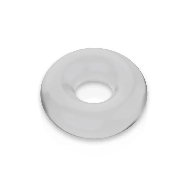 Anneau pénien transparent TPE hypoallergénique Powering, forme circulaire, design ergonomique pour confort et performance.