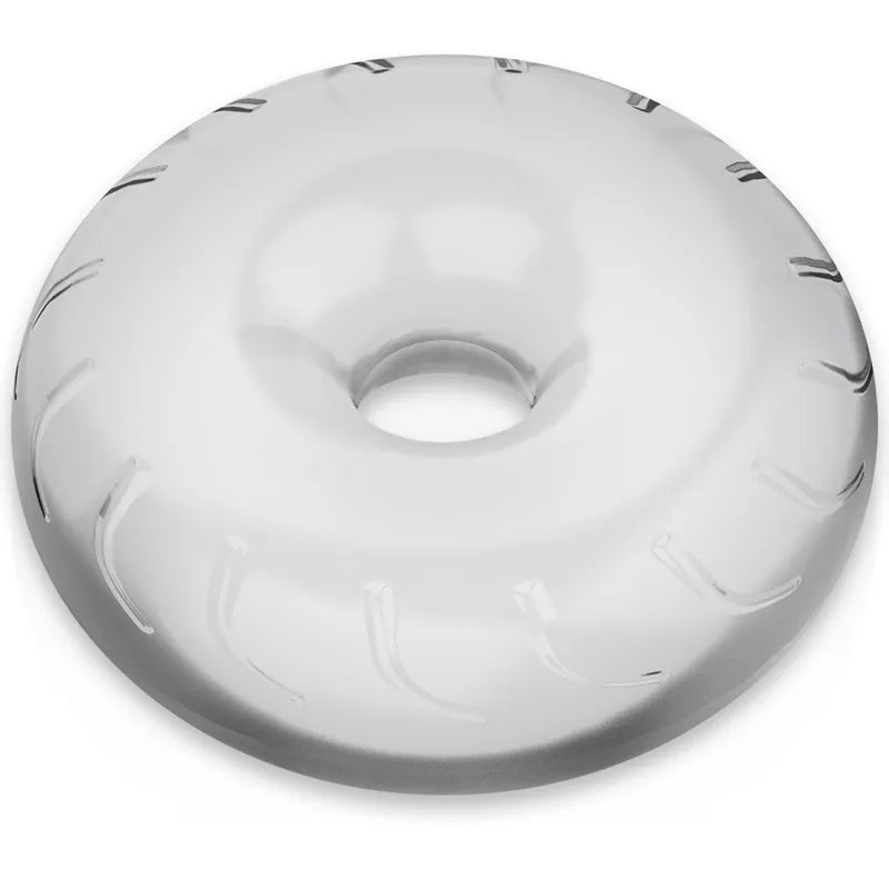 Anneau pénien hypoallergénique transparent en TPE, forme circulaire, surface lisse, pour performances prolongées.
